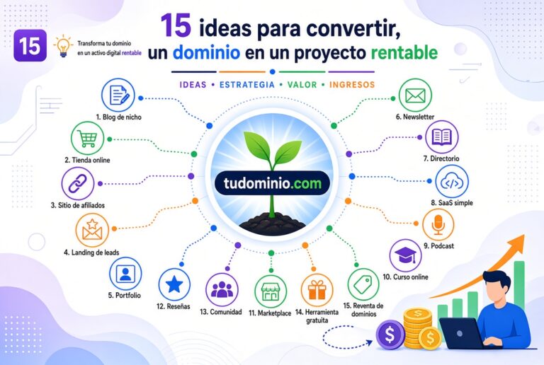 15 ideas para convertir un dominio en un proyecto rentable