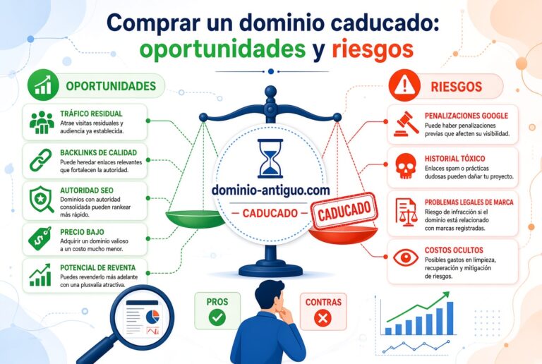 Comprar un dominio caducado: oportunidades y riesgos