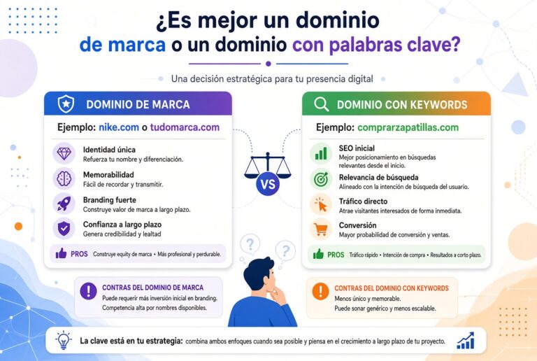¿Es mejor un dominio de marca o un dominio con palabras clave?