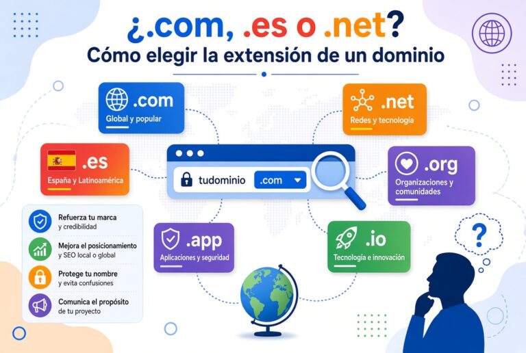 ¿.com, .es o .net? Cómo elegir la extensión de un dominio
