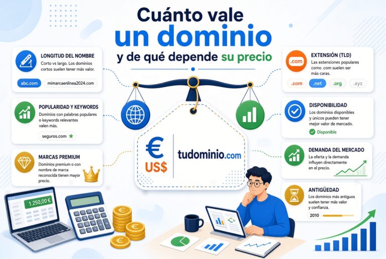 Cuánto vale un dominio y de qué depende su precio